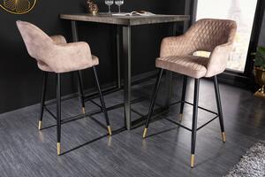Dizajnová barová stolička Laney ružový zamat