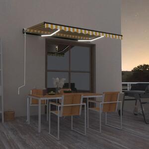 Maison Exclusive – Elektrická markíza s LED osvetlením a senzorom, rozmer 3,5 x 2,5 m