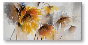 Maľovaný obraz na stenu KVETY 100x50 cm - 100×50 cm / Premium 4 cm