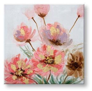 Maľovaný obraz na stenu KVETY 60x60 cm - 60×60 cm / Klasický 2 cm