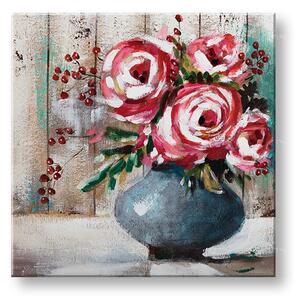 Maľovaný obraz na stenu KVETY 70x70 cm - 70×70 cm / Klasický 2 cm