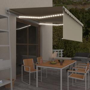 Maison Exclusive – Elektrická markíza s LED osvetlením a senzorom, 4 x 3 m, krémová farba