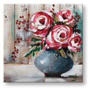 Maľovaný obraz na stenu KVETY 70x70 cm - 70×70 cm / Klasický 2 cm