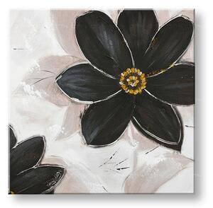 Maľovaný obraz na stenu KVETY 70x70 cm - 70×70 cm / Premium 4 cm