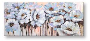 Maľovaný obraz na stenu KVETY 120x50 cm - 120×50 cm / Premium 4 cm