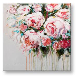 Maľovaný obraz na stenu KVETY 70x70 cm - 70×70 cm / Klasický 2 cm