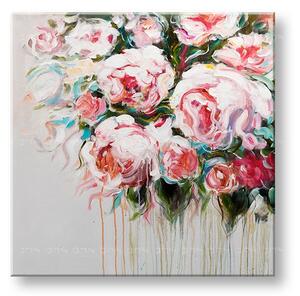 Maľovaný obraz na stenu KVETY 70x70 cm - 70×70 cm / Klasický 2 cm