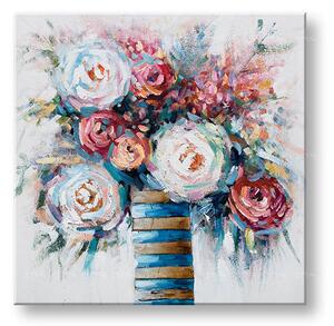 Maľovaný obraz na stenu KVETY 70x70 cm - 70×70 cm / Klasický 2 cm