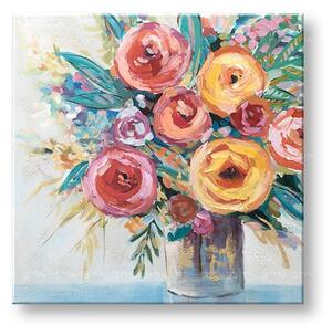 Maľovaný obraz na stenu KVETY 80x80 cm - 80×80 cm / Klasický 2 cm