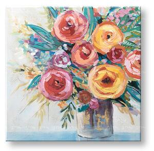 Maľovaný obraz na stenu KVETY 80x80 cm - 80×80 cm / Klasický 2 cm