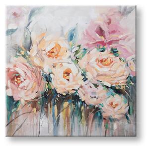 Maľovaný obraz na stenu KVETY 100x100 cm - 100×100 cm / Klasický 2 cm