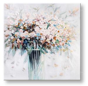 Maľovaný obraz na stenu KVETY VO VÁZE 70x70 cm - 70×70 cm / Klasický 2 cm