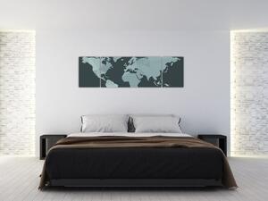 Mapa sveta (Obraz 170x50cm)