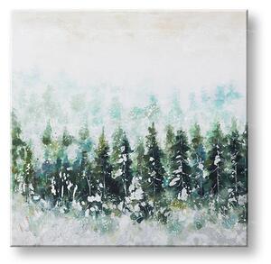 Maľovaný obraz na stenu LES 100x100 cm - Klasický 2 cm