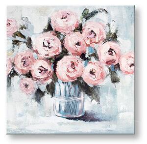 Maľovaný obraz na stenu KVETY VO VÁZE 70x70 cm - 70×70 cm / Klasický 2 cm
