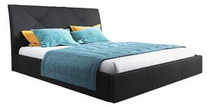 Čalúnená posteľ KARO rozmer 90x200 cm Čierna eko-koža