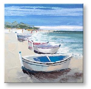 Maľovaný obraz na stenu LOĎKY 70x70 cm - 70×70 cm / Klasický 2 cm