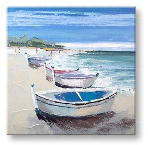 Maľovaný obraz na stenu LOĎKY 70x70 cm - 70×70 cm / Klasický 2 cm