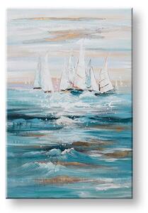 Maľovaný obraz na stenu LOĎKY 90x60 cm - 90×60 cm / Klasický 2 cm