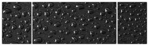 Obraz kvapiek na čiernom povrchu (Obraz 170x50cm)