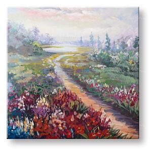 Maľovaný obraz na stenu LÚKA 70x70 cm - 70×70 cm / Klasický 2 cm