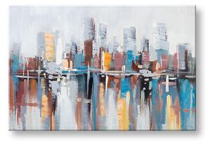 Maľovaný obraz na stenu MESTO 90x60 cm - 90×60 cm / Klasický 2 cm