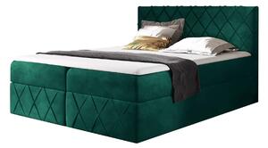 Wilsondo Čalúnená boxspring posteľ Paros Lux s vrchným matracom - zelená Kronos Rozmer: 140x200