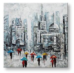 Maľovaný obraz na stenu MESTO 70x70 cm - 70×70 cm / Klasický 2 cm