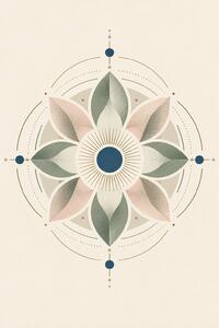 Minimalistická mandala – Tichá harmónia – Metalický obraz 60x40cm