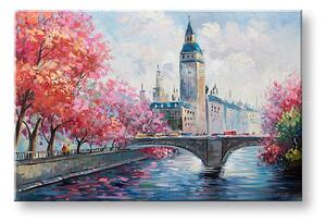 Maľovaný obraz na stenu MESTO 90x60 cm - 90×60 cm / Klasický 2 cm