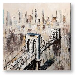 Maľovaný obraz na stenu MESTO 80x80 cm - 80×80 cm / Premium 4 cm