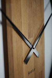 Moderné hodiny s priemerom 50cm v kombinácií dreva a kovu Hnedá