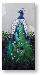 Maľovaný obraz na stenu PÁV 60x120 cm - 60×120 cm / Klasický 2 cm