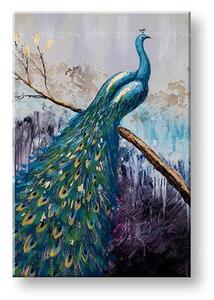 Maľovaný obraz na stenu PÁV 60x90 cm - 60×90 cm / Premium 4 cm