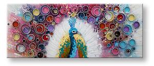 Maľovaný obraz na stenu PÁV 100x40 cm - 100×40 cm / Klasický 2 cm