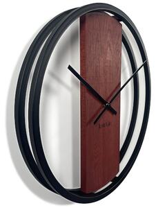 Mahagonové nástenné hodiny s dreva a kovu 50 cm Hnedá
