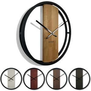 Mahagonové nástenné hodiny s dreva a kovu 50 cm Hnedá
