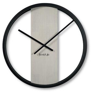 Bielo - čierne okrúhle nástenné hodiny Biela