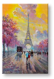 Maľovaný obraz na stenu PRECHÁDZKA V PARÍŽI 60x90 cm - 60×90 cm / Klasický 2 cm