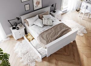 - Rustikálna masívna posteľ - BELLUNO ELEGANTE ROZMER: pre matrac 120 x 200 cm, FARBA: biela