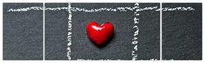Šachovnica s červenými srdci (Obraz 170x50cm)
