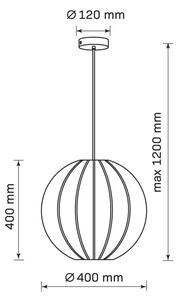 Závesný luster na lanku SENSAI 1xE27/20W/230V, priemer 40 cm, béžový