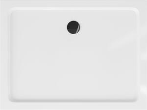 Mexen SLIM - Obdĺžniková sprchová vanička 90x80x5cm + čierny sifón, biela, 40108090B