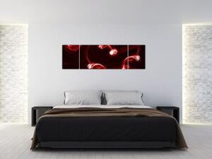 Abstraktný obraz - červené srdce (Obraz 170x50cm)