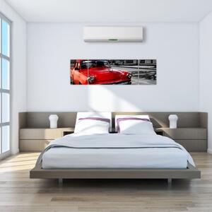 Obraz červeného auta - veterán (Obraz 170x50cm)