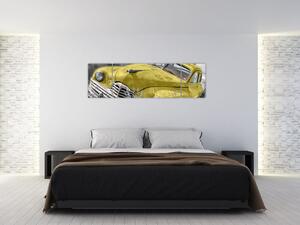 Obraz žltého autá na lúke (Obraz 170x50cm)