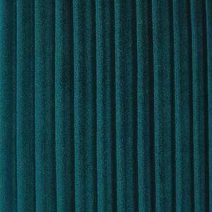 Sada 2 úložných puf taburetiek modrozelené polyesterové zamatové čalúnenie zlatý rám moderný dizajn horizontálne prešívanie dizajnový kúsok do obývacej izby