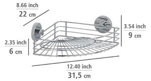 Samodržiaca rohová polička Wenko Vacuum-Loc, nosnosť až 33 kg