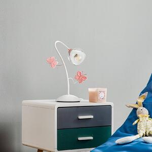 Stolná lampa Butterfly s dekoráciou v ružovej
