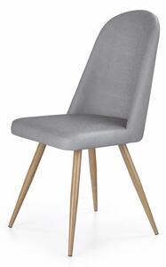 Jedálenská stolička CONNOR – ekokoža, sivá, dub medový